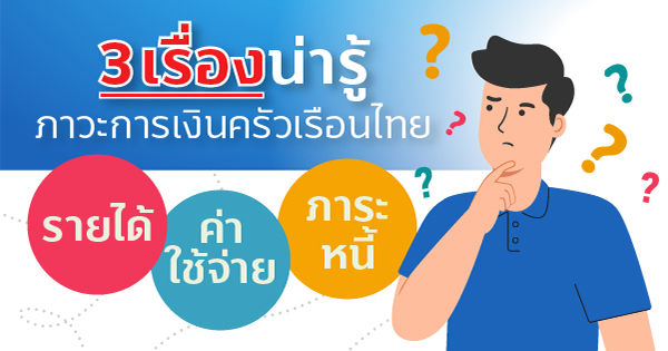 3 เรื่องน่ารู้…ภาวะการเงินครัวเรือนไทย